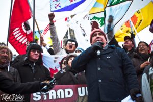 Clayton Thomas-Muller speaking at the Idle No More Rally Parliament Hill Ottawa, ON Dec. 21, 2012 All images: (c) Nadya Kwandibens/ Red Works Studio