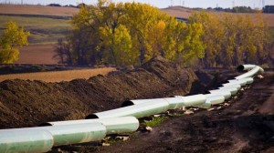 The Keystone oil pipeline under construction in North Dakota. (Reuters)