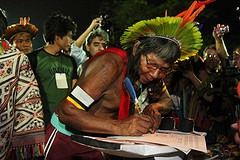 Signing of the Kari-Oca Declaration. Photo: Ben Powless