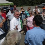 U.S. Rep. Tim Griffin talks with constituents in the parking lot of Stroud's Country Diner in Mayflower