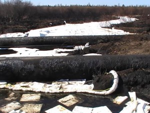 Photo:  Pipeline spill near Deer River, Minnesota (Photo credit: Marty Cobenais)