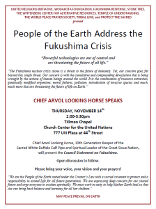 People of the Earth Address the Fukushima Crisis information flyer