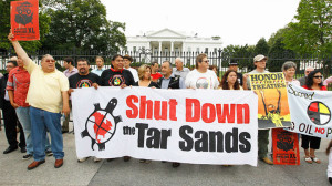 IEN action in front of the White House against KXL