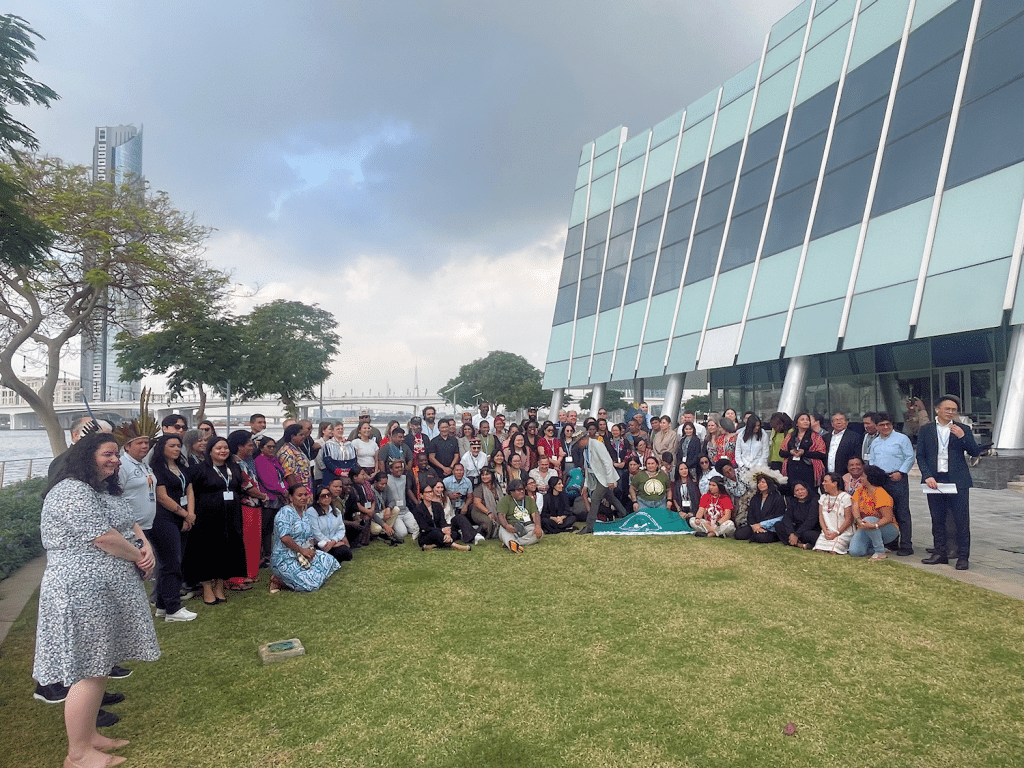Group image of the attendees of the Local Communities and Indigenous Peoples Platform 10th meeting of the Facilitative Working Group in Dubai, UAE.