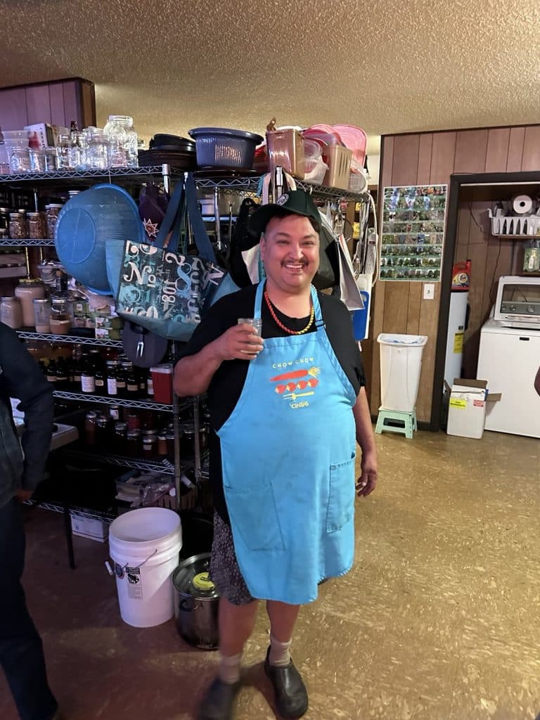 Cherokee, Tyson Sampson in his kitchen.