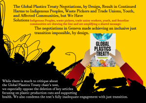 Indigenous Peoples, Waste Pickers and Trade Unions, Youth, and Affected Communities, but We Have Solutions